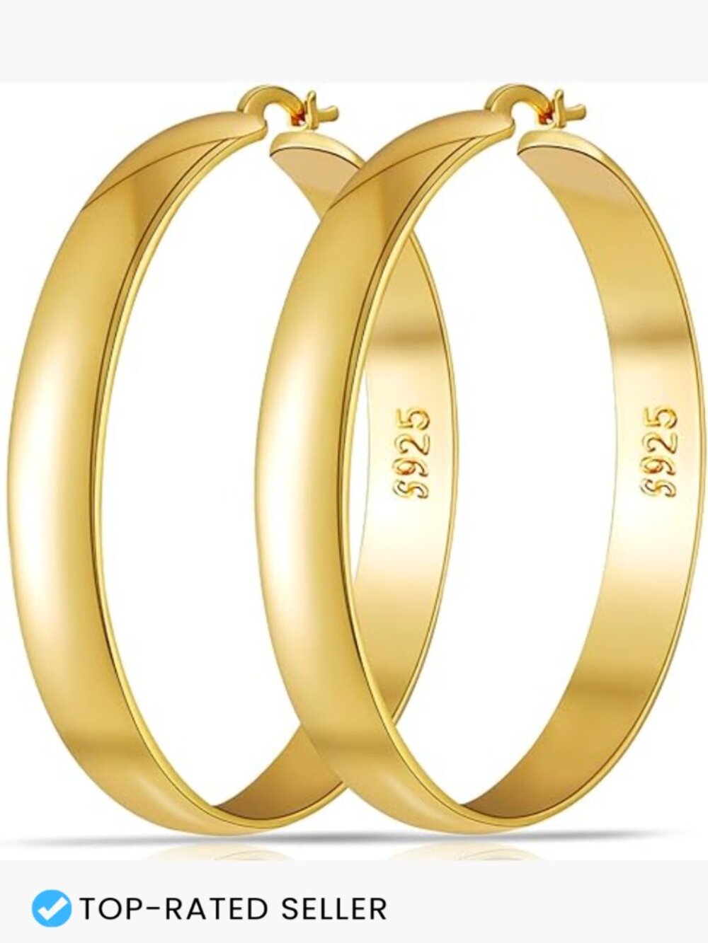 8mm Thick Sterling Silver Hoop Earrings Chunky Large Hypoallergenic Lightweight